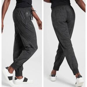 Athleta Camden Printed Jogger Gray Elastic Waist Jogger Pants Women's Size 4